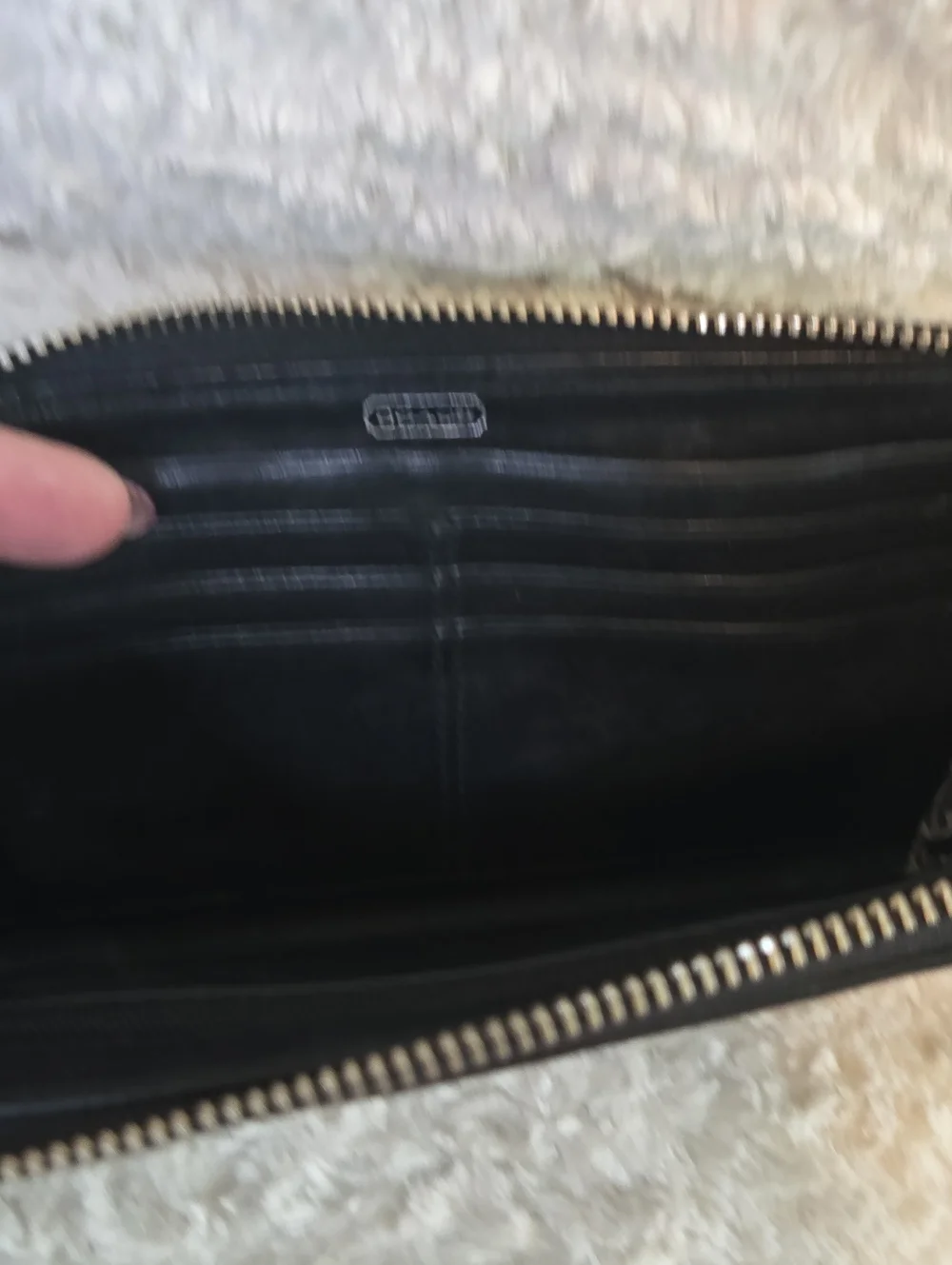 Coach Black Patent Poppy  Leather Clutch with Silver Logo Plate